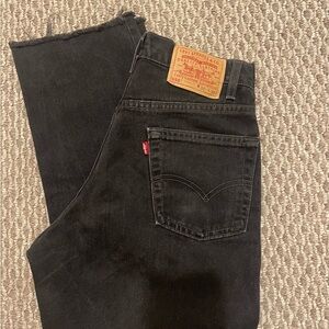 Vintage Red Tab 550 Levi's Black Relaxed Jeans with Iconic Branding